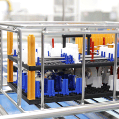 Sensortechnik Anwendungsbeispiel tech-rack variogrid Werkstückträger