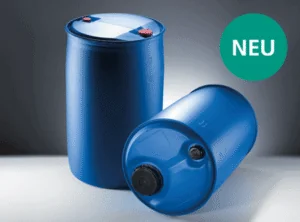 fries-kunststofffass-35-rezyklat-anteil zwei 220 Liter Fässer aus Kunststoff mit Rezyklat-Anteil