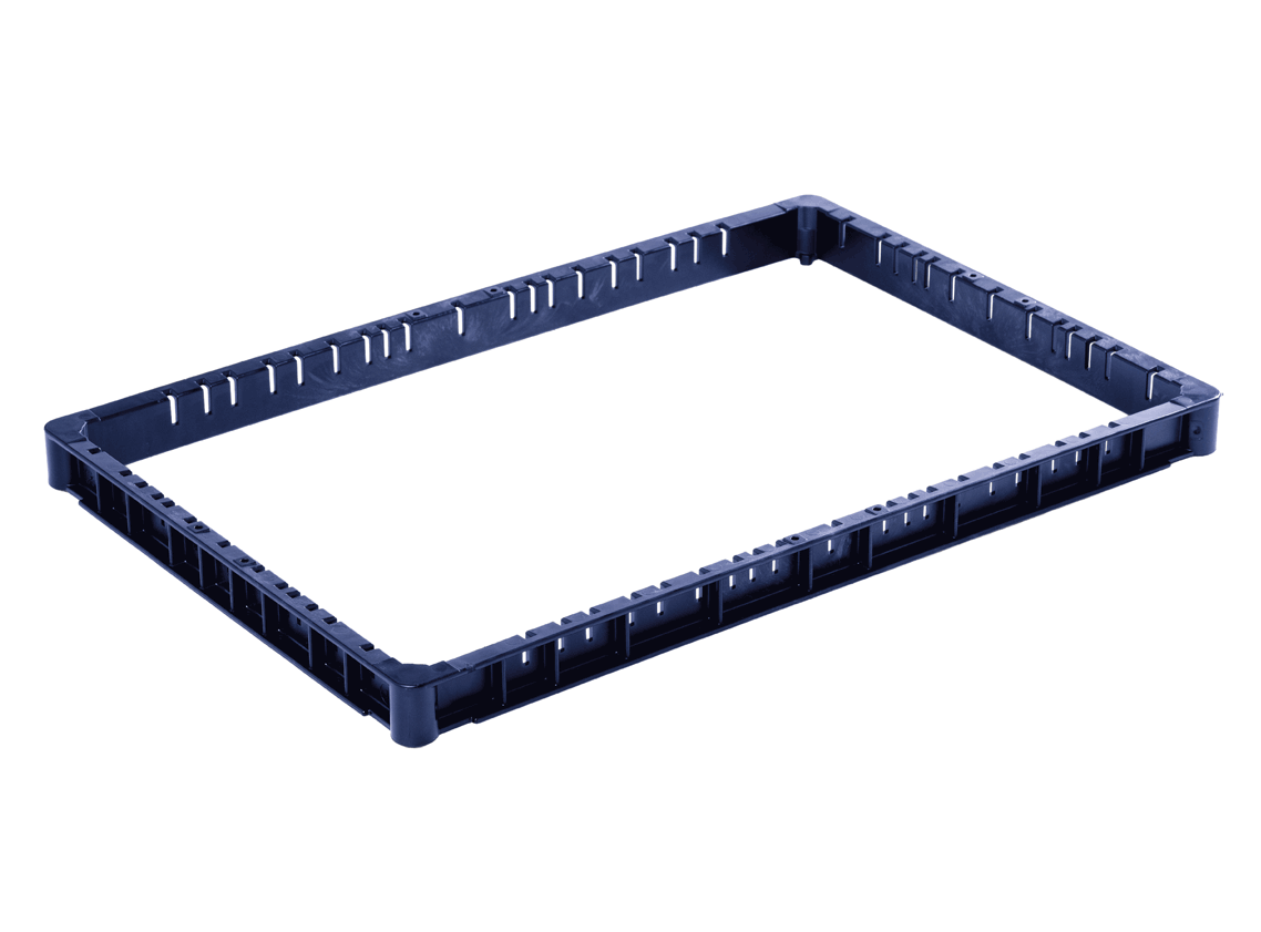 Cadre supérieur bas pour le panier de nettoyage tech-rack en plastique